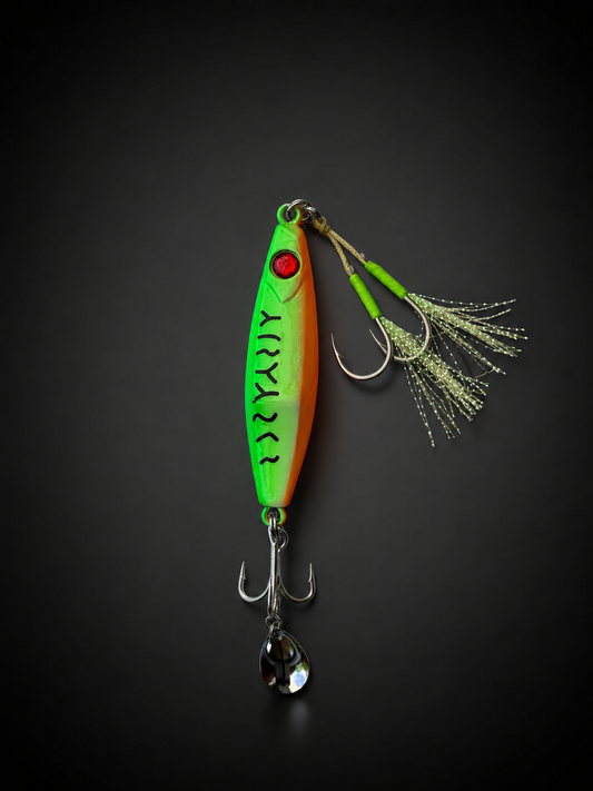 Jig lumineux avec billes internes – jigging lent / rapide – 100g & 120g